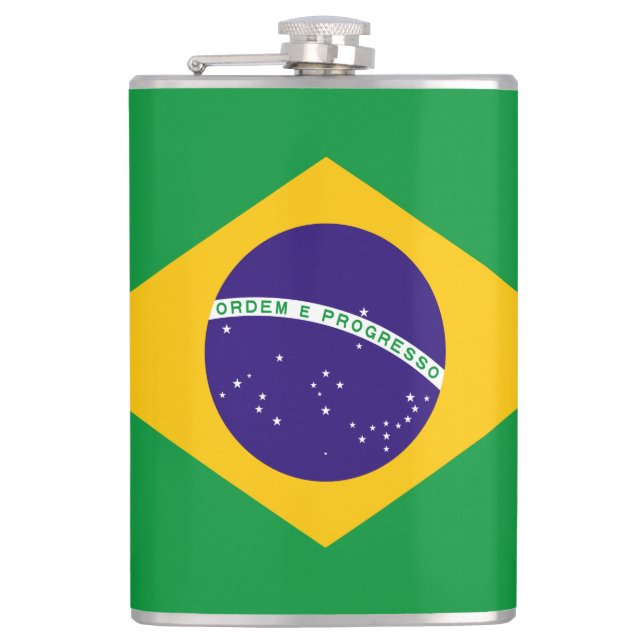 Brazil Flag Hip Flask (Front)