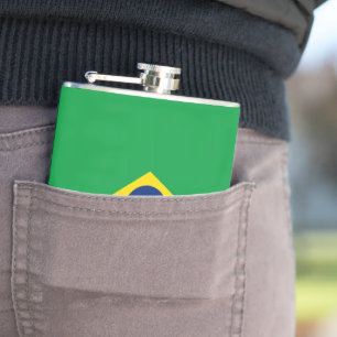 Brazil flag hip flask