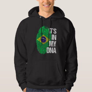 Brazil Flag Home Heart Roots Fingerprint Dna Hoodie