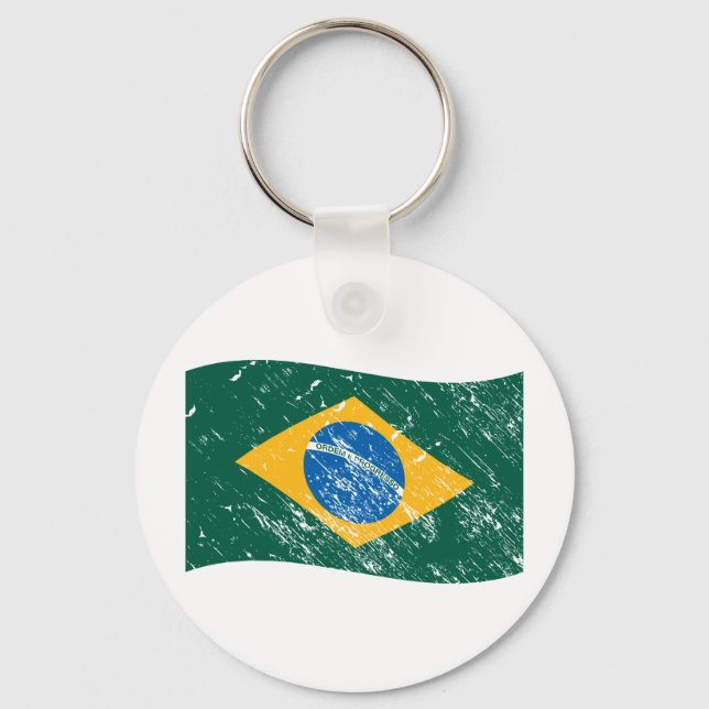 Brazil flag key ring (Front)