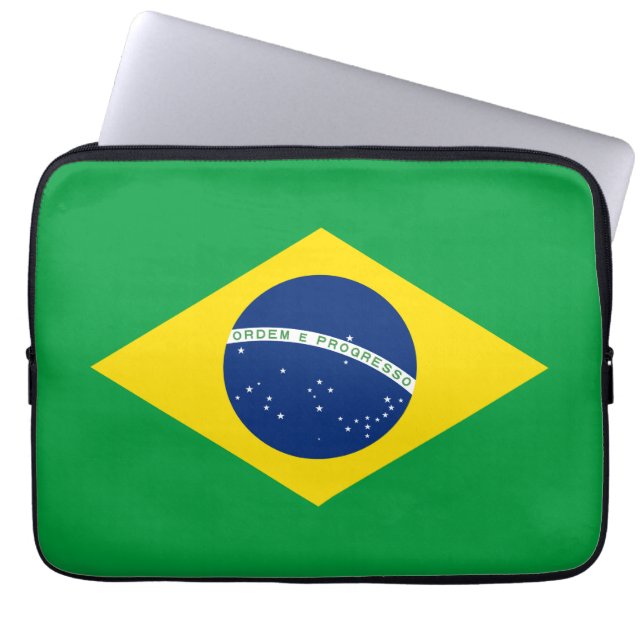 Brazil Flag Laptop Sleeve (Front)