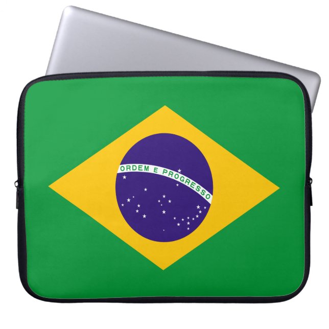 Brazil Flag Laptop Sleeve (Front)
