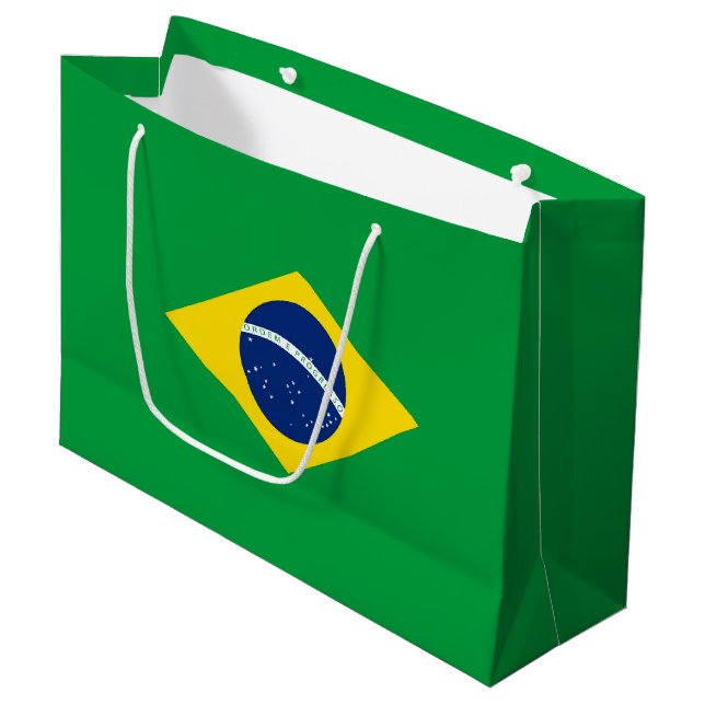Brazil flag large gift bag (Front Angled)