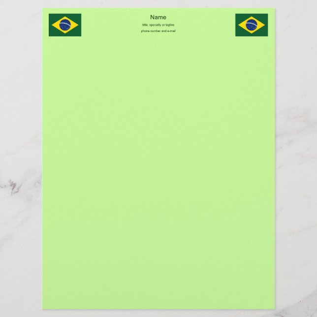 Brazil flag letterhead design (Front)