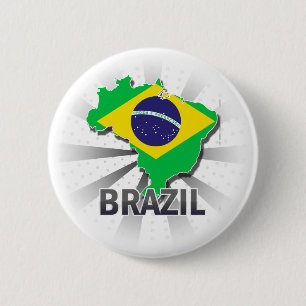 Brazil Flag Map 2.0 6 Cm Round Badge