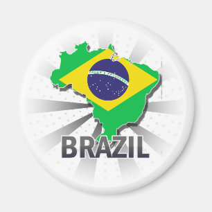 Brazil Flag Map 2.0 Magnet