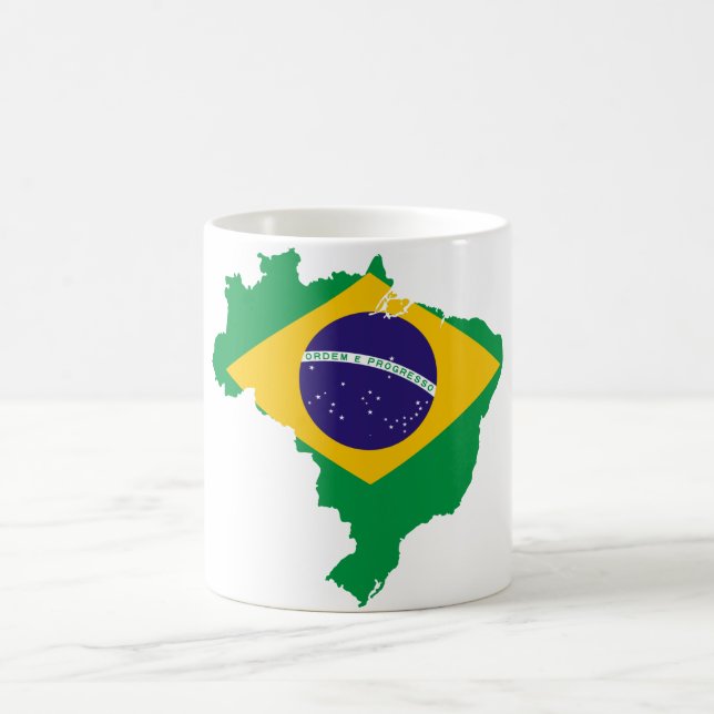 brazil flag map coffee mug (Center)