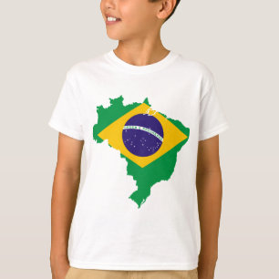 brazil flag map T-Shirt