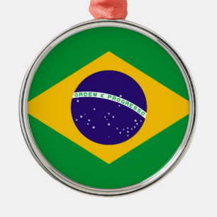 Brazil Flag Metal Tree Decoration