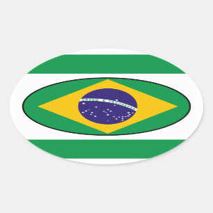 Brazil Flag Oval Sticker