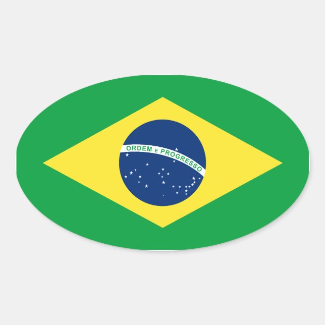 brazil flag oval sticker (Front)