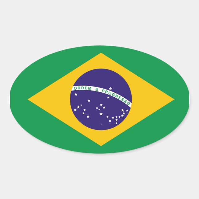 Brazil Flag Oval Sticker (Front)