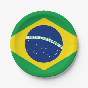 Brazil flag Paper Plate
