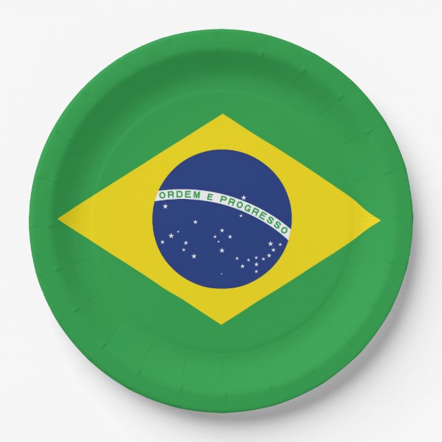Brazil flag paper plate (Front)