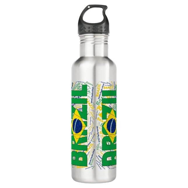 Brazil Flag Patriotic 710 Ml Water Bottle (Front)