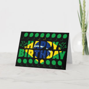 Brazil Flag Patriotic Birthday Card