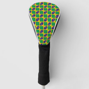 Brazil flag pattern golf head cover