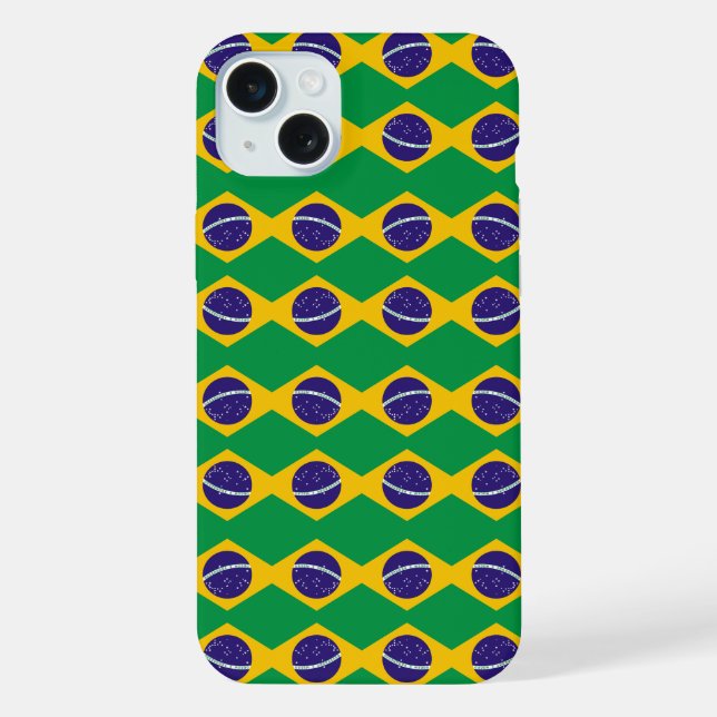 Brazil flag pattern iPhone case (Back)