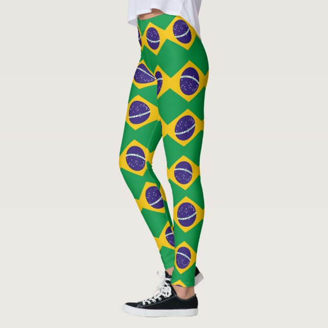 Brazil flag pattern leggings (Left)