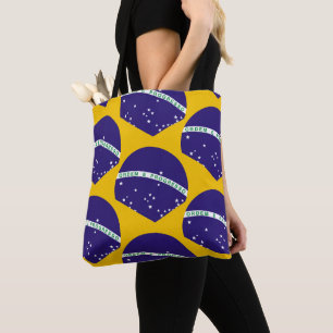 Brazil flag pattern tote bag