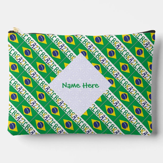 Brazil Flag Personalised Everyday Heritage Accessory Pouch (Front)