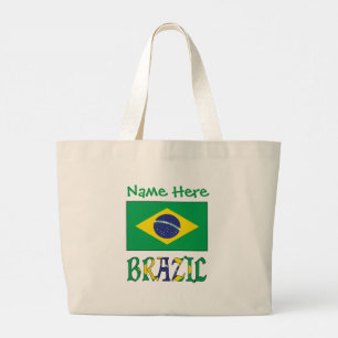 Brazil Flag Personalised Heritage Large Tote Bag