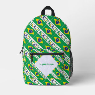 Brazil Flag Personalised Heritage Printed Backpack