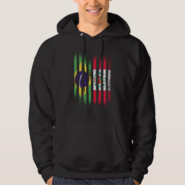 Brazil Flag Peru Grown Country Flags Stripes Hoodie (Front)
