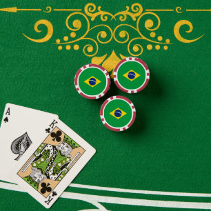 Brazil flag poker chips
