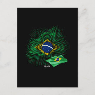 Brazil flag postcard