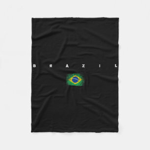 Brazil Flag Pride Vintageretro Soccer Brazilian Fo Fleece Blanket