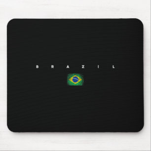 Brazil Flag Pride Vintageretro Soccer Brazilian Fo Mouse Mat