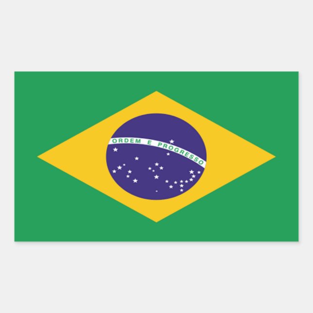 Brazil Flag Rectangle Sticker (Front)