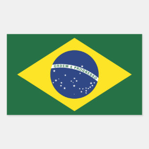 Brazil flag rectangular sticker