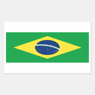 brazil flag rectangular sticker
