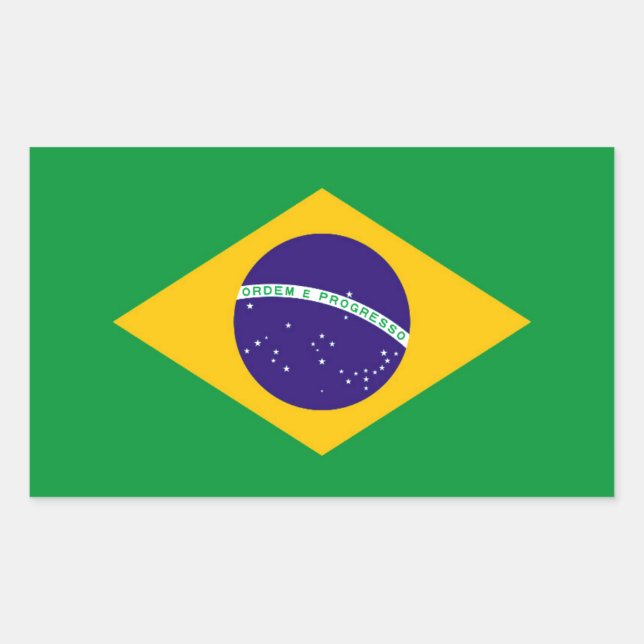 Brazil Flag Rectangular Sticker (Front)