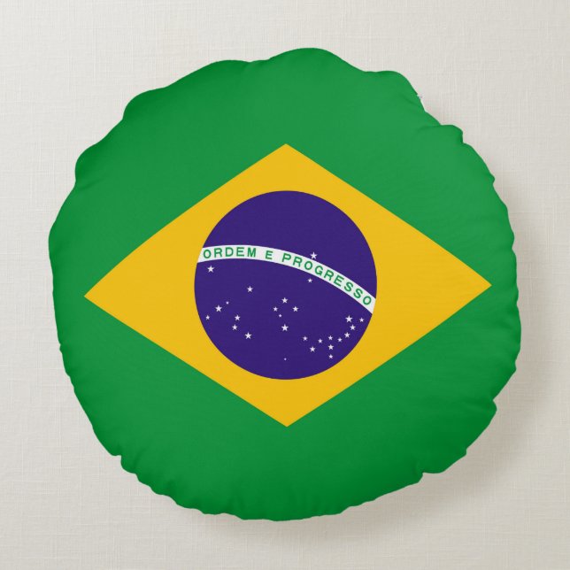 Brazil Flag Round Cushion (Back)