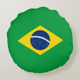 Brazil flag round cushion