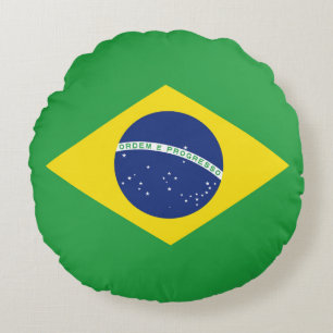 Brazil flag round cushion