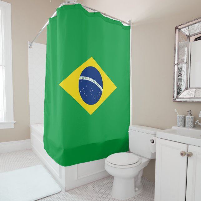 Brazil flag shower curtain (In Situ)