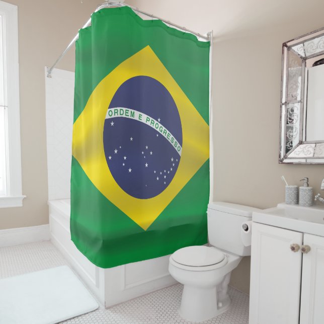 Brazil flag shower curtain (In Situ)