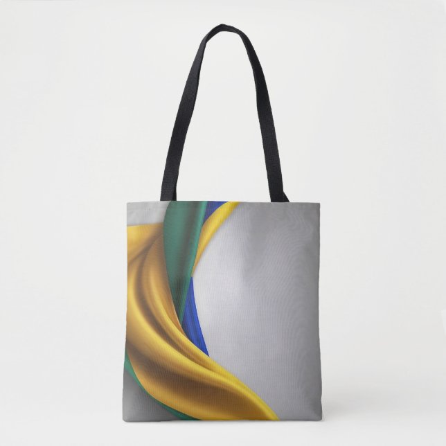 Brazil flag silk texture tote bag (Front)