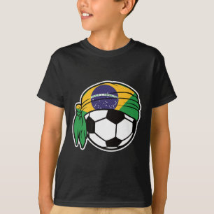 Brazil Flag Soccer Ball Design With Headband Premi T-Shirt