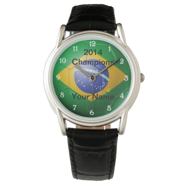 Brazil Flag Soccer Watch (Front)