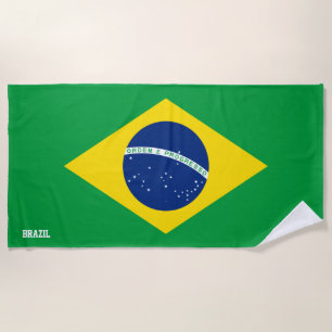 Brazil Flag Splendid Patriotic Beach Towel