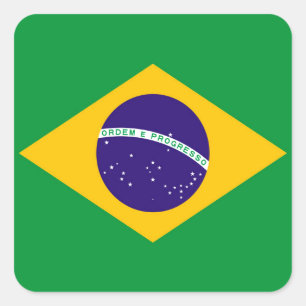 Brazil Flag Square Sticker