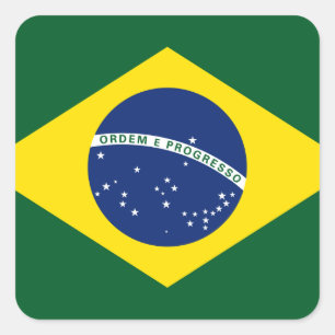 Brazil flag square sticker