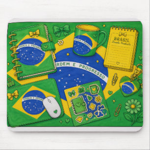 Brazil Flag Stationery Ideas Mouse Mat