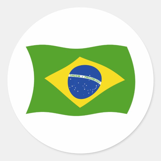 Brazil Flag Sticker (Front)