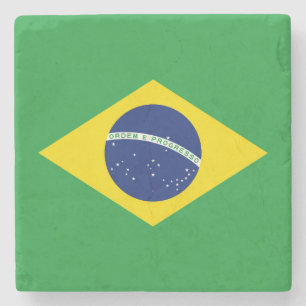 Brazil flag stone coaster